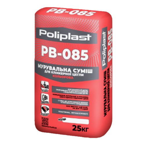 Полипласт ПСМ-085 (Серый) Смесь для кладки лицевого и клинкерного кирпича