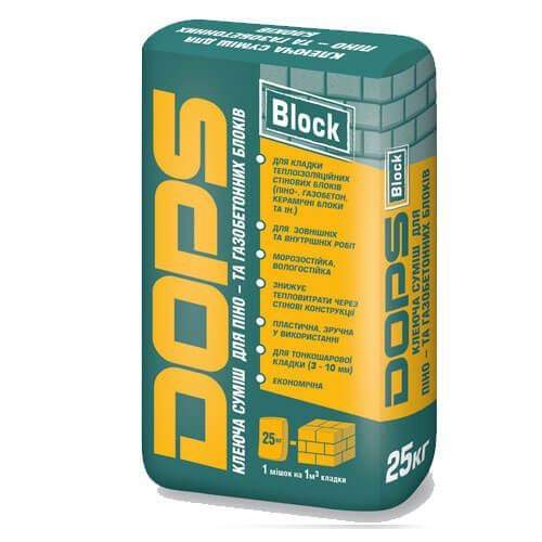 Dops Blаck Зимова клейова суміш для піно-та газобетонних блоків